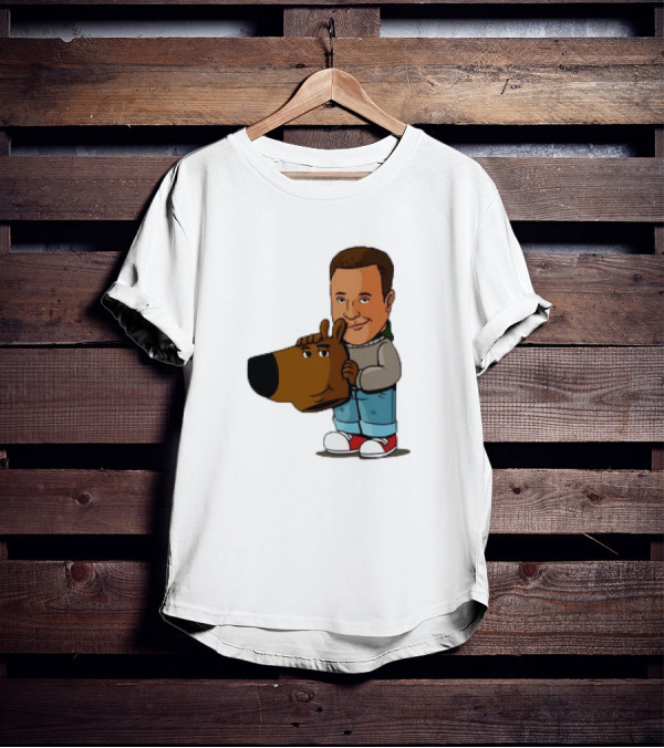 Kevin James Chill Guy Meme With Cartoon Style Scooby-Doo Head T-Shirt
