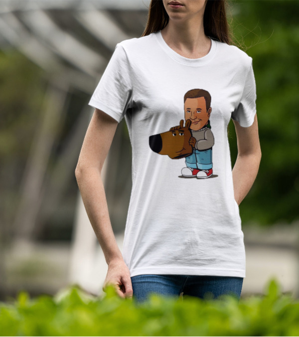 Kevin James Chill Guy Meme With Cartoon Style Scooby-Doo Head T-Shirt
