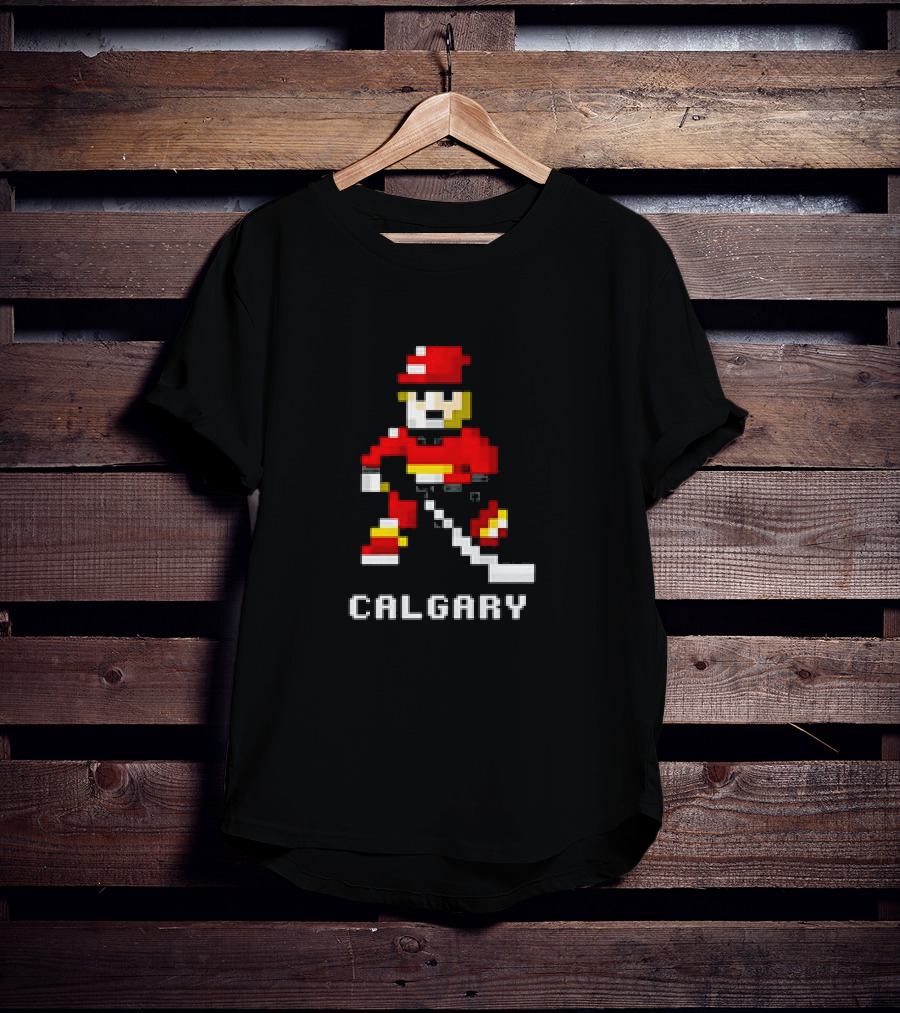 Calgary Hockey Pixelated Player T-Shirt