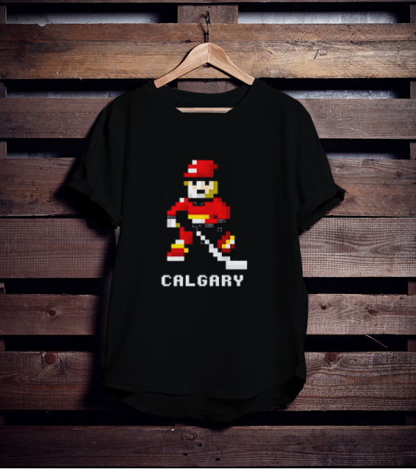 Calgary Hockey Pixelated Player T-Shirt