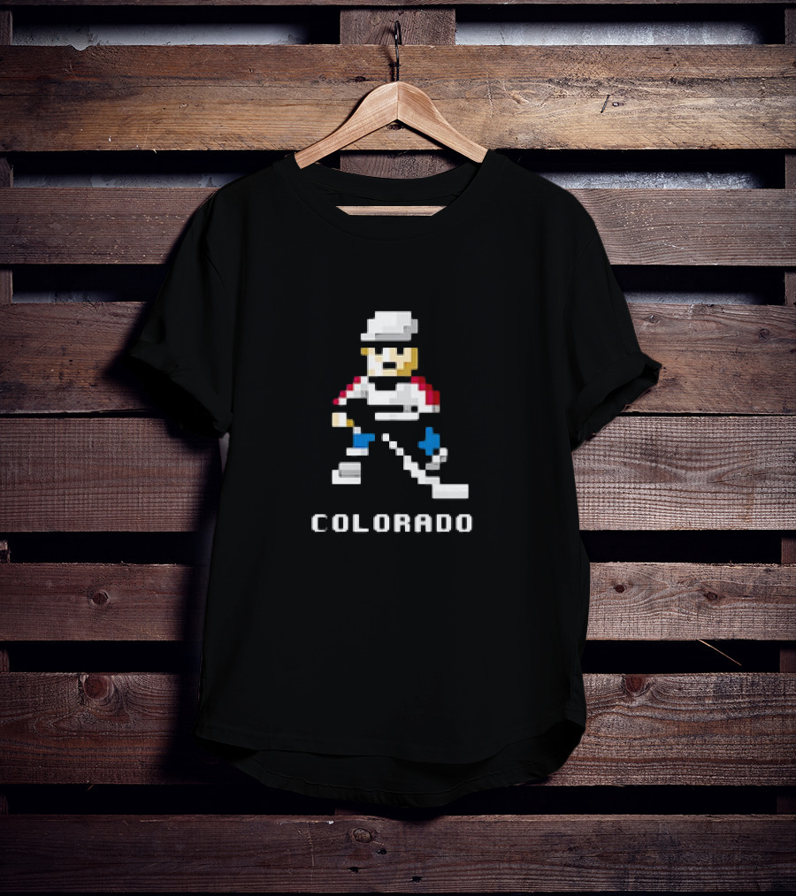 Colorado Pixel Hockey Player 8-Bit T-Shirt