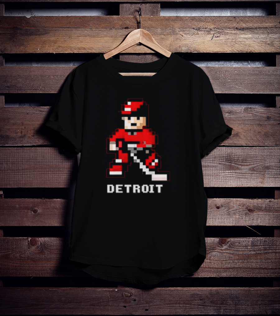 Detroit 8-Bit Hockey Player T-Shirt