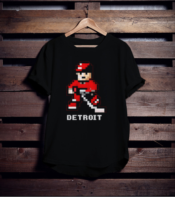 Detroit 8-Bit Hockey Player T-Shirt