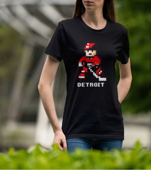 Detroit 8-Bit Hockey Player T-Shirt