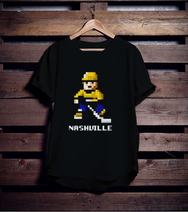 Nashville Hockey Pixel Player 8-bit T-Shirt