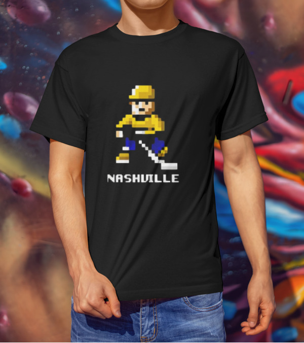 Nashville Hockey Pixel Player 8-bit T-Shirt