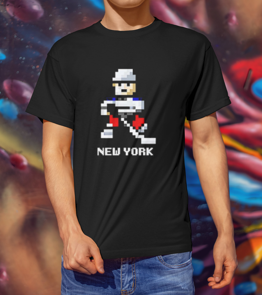 New York 8-bit Hockey Player T-Shirt
