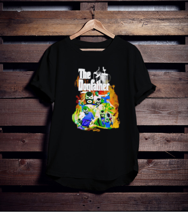 The Dogfather Powerfish Masked Characters In Colorful Scene T-Shirt