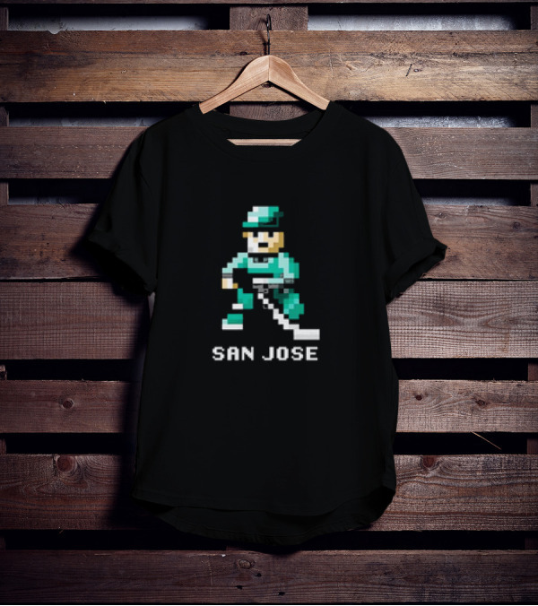 San Jose Hockey 8 Bit Retro Pixel T-Shirt