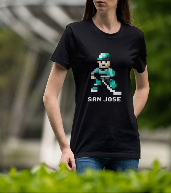 San Jose Hockey 8 Bit Retro Pixel T-Shirt