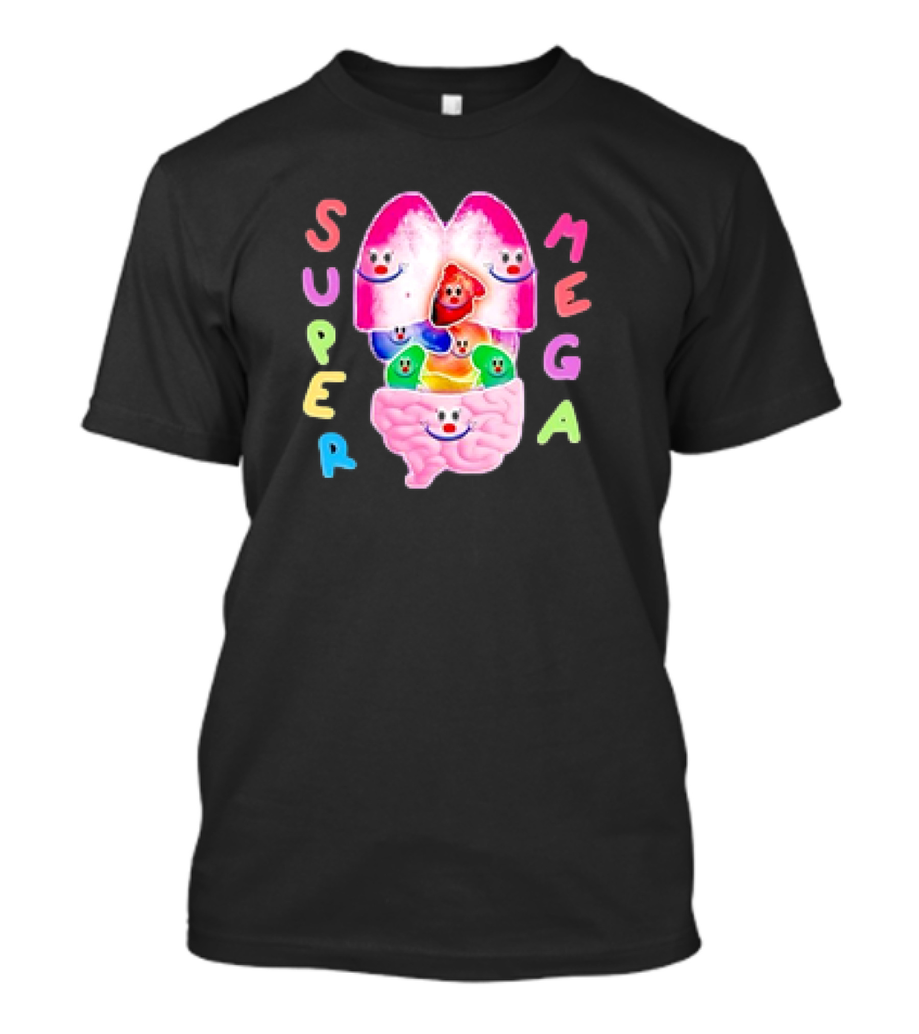 Super Mega Inner Joy Happy Faces Inside Brain And Lungs Meme T-Shirt