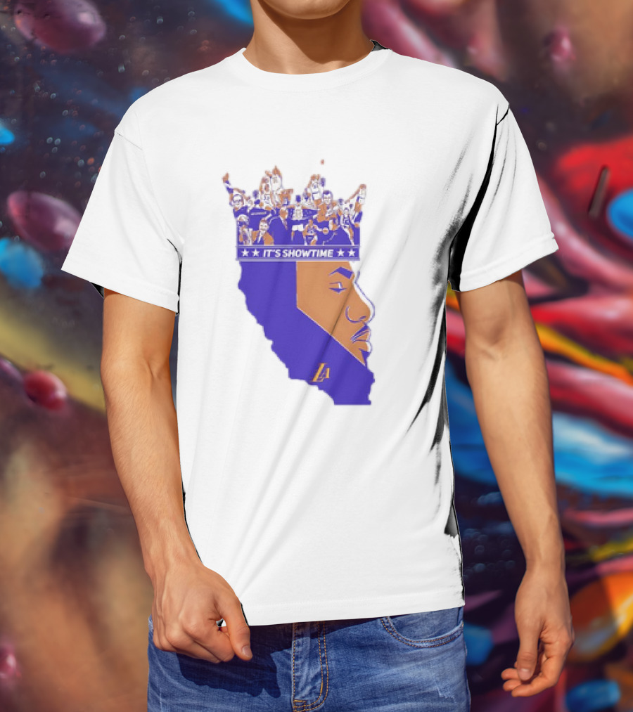Lebron James It's Showtime Los Angeles Lakers Crown California T-Shirt