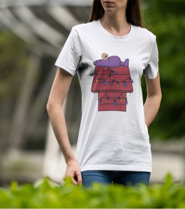 New York Mets Purple Mascot Holiday Lights Snoopy House Christmas T-Shirt