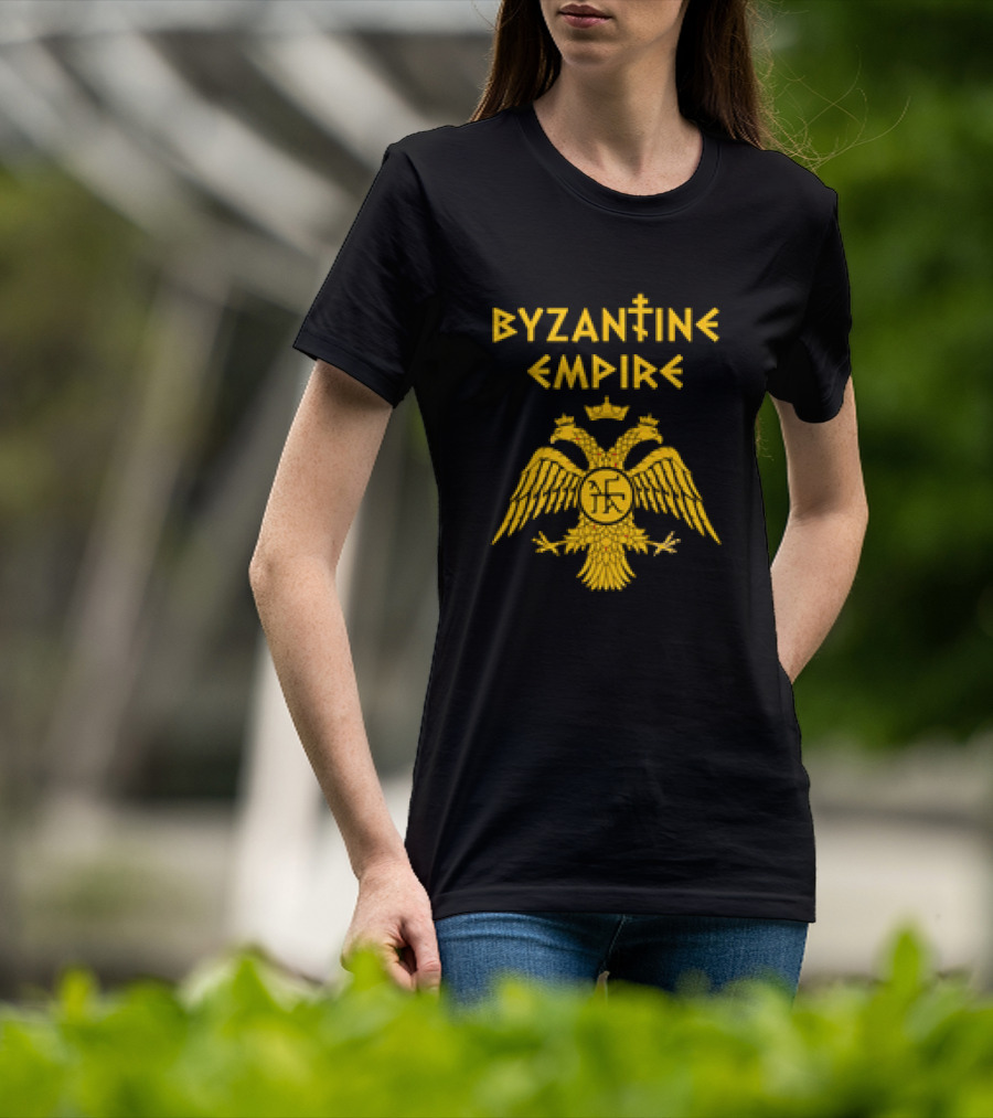 Byzantine Empire Double-Headed Eagle Orthodox Cross T-Shirt