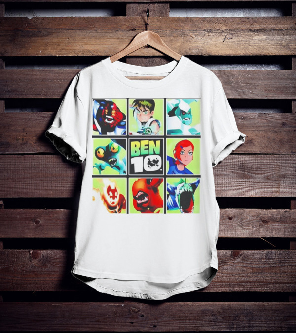 Ben 10 Alien Forms Panels Featuring Iconic Characters And Creatures T-Shirt