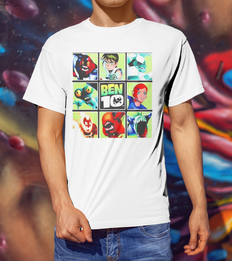 Ben 10 Alien Forms Panels Featuring Iconic Characters And Creatures T-Shirt