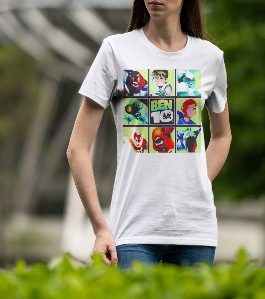 Ben 10 Alien Forms Panels Featuring Iconic Characters And Creatures T-Shirt