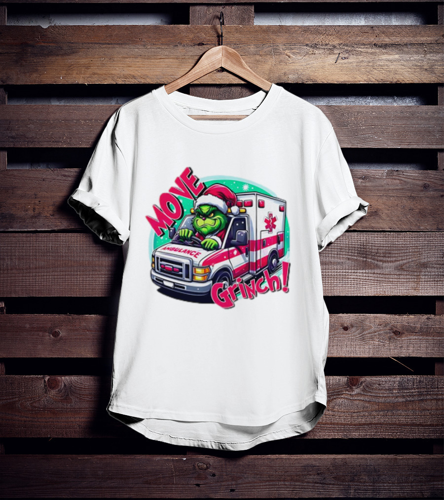 MOVE Grinch Christmas Ambulance Driver T-Shirt