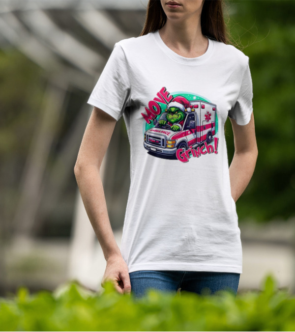 MOVE Grinch Christmas Ambulance Driver T-Shirt