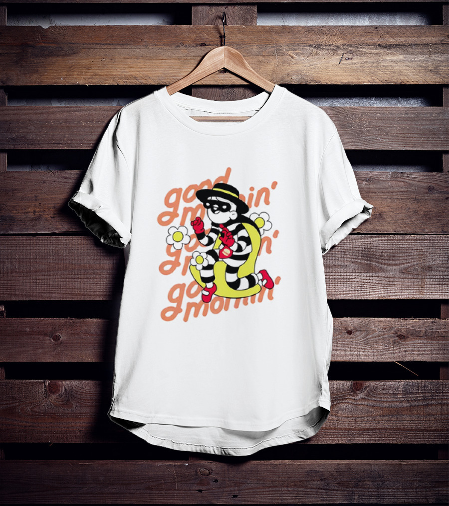 Good Mornin' Hamburglar And Doodles Collaboration With McDonald’s Flowers T-Shirt