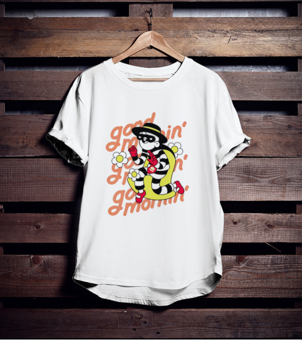 Good Mornin' Hamburglar And Doodles Collaboration With McDonald’s Flowers T-Shirt