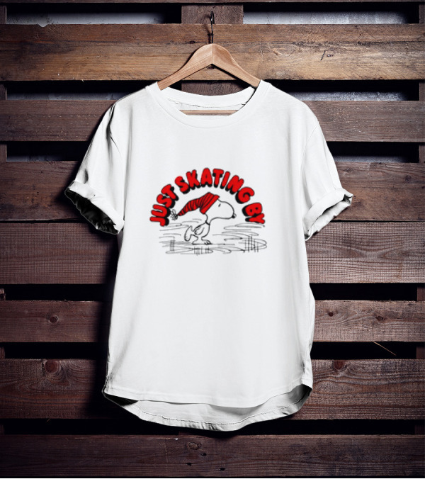 Just Skating By Peanuts Snoopy Cartoon T-Shirt