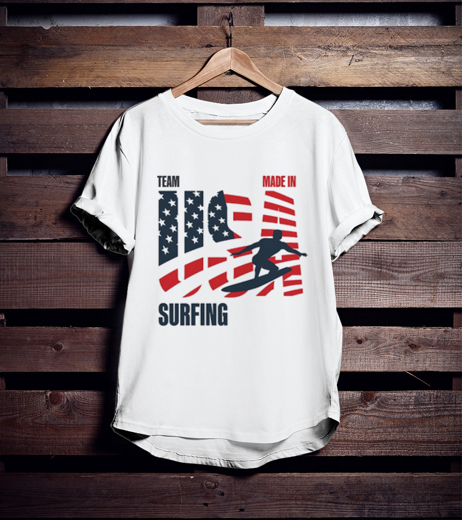 TEAM USA MADE IN USA SURFING Stars And Stripes Surf T-Shirt