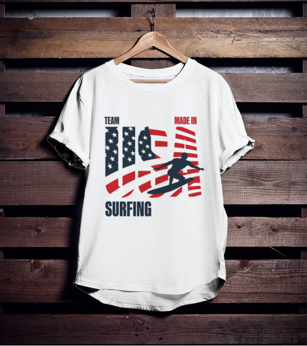 TEAM USA MADE IN USA SURFING Stars And Stripes Surf T-Shirt