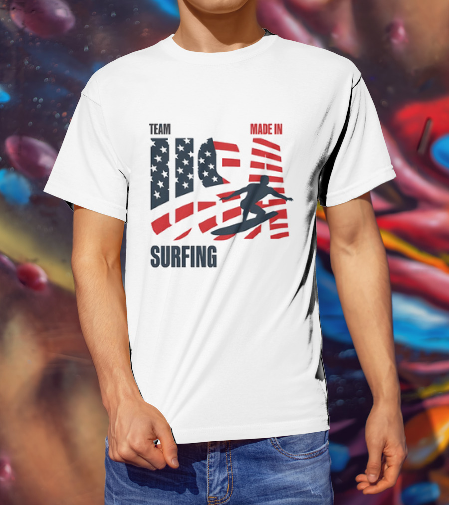 TEAM USA MADE IN USA SURFING Stars And Stripes Surf T-Shirt