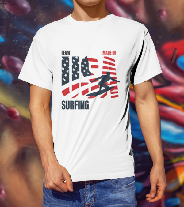 TEAM USA MADE IN USA SURFING Stars And Stripes Surf T-Shirt