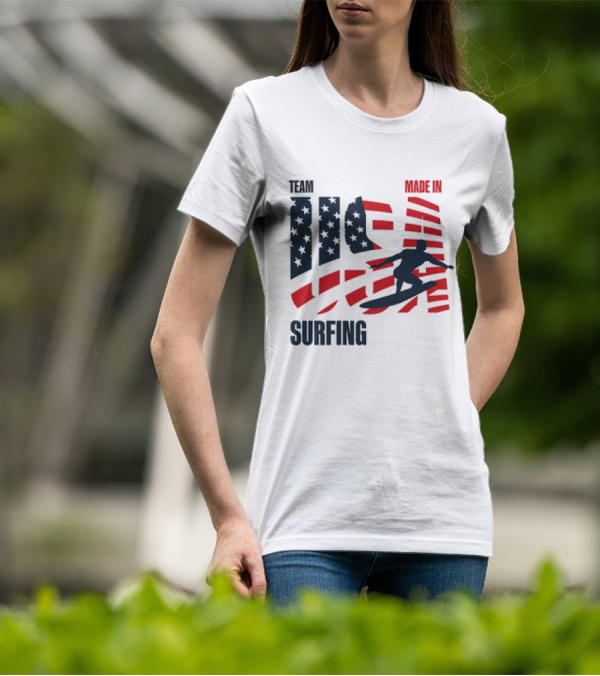 TEAM USA MADE IN USA SURFING Stars And Stripes Surf T-Shirt