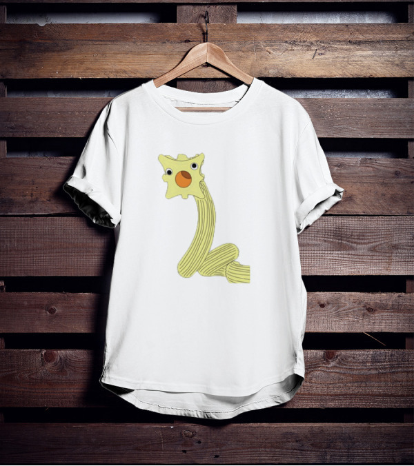 The Worm Classic Cartoon Character With Yellow Star-Shaped Head And Orange Circle Mouth T-Shirt