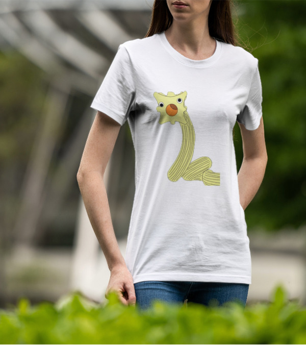 The Worm Classic Cartoon Character With Yellow Star-Shaped Head And Orange Circle Mouth T-Shirt