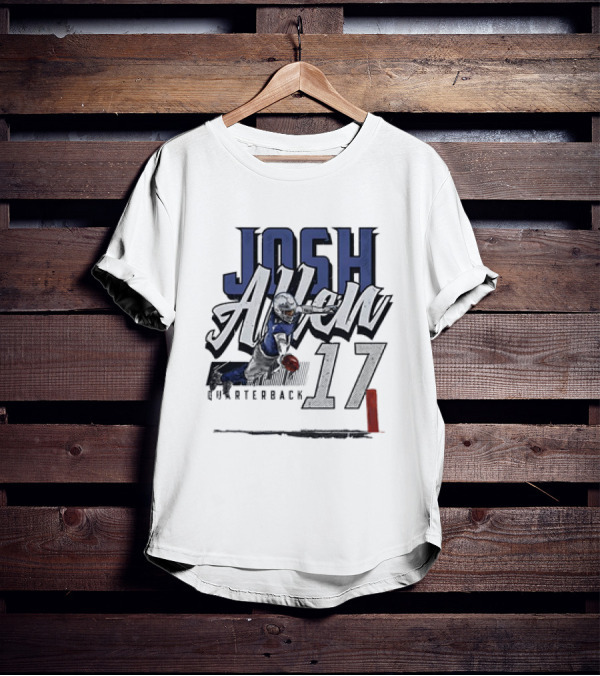 Josh Allen 17 Quarterback Dive Buffalo Bills T-Shirt