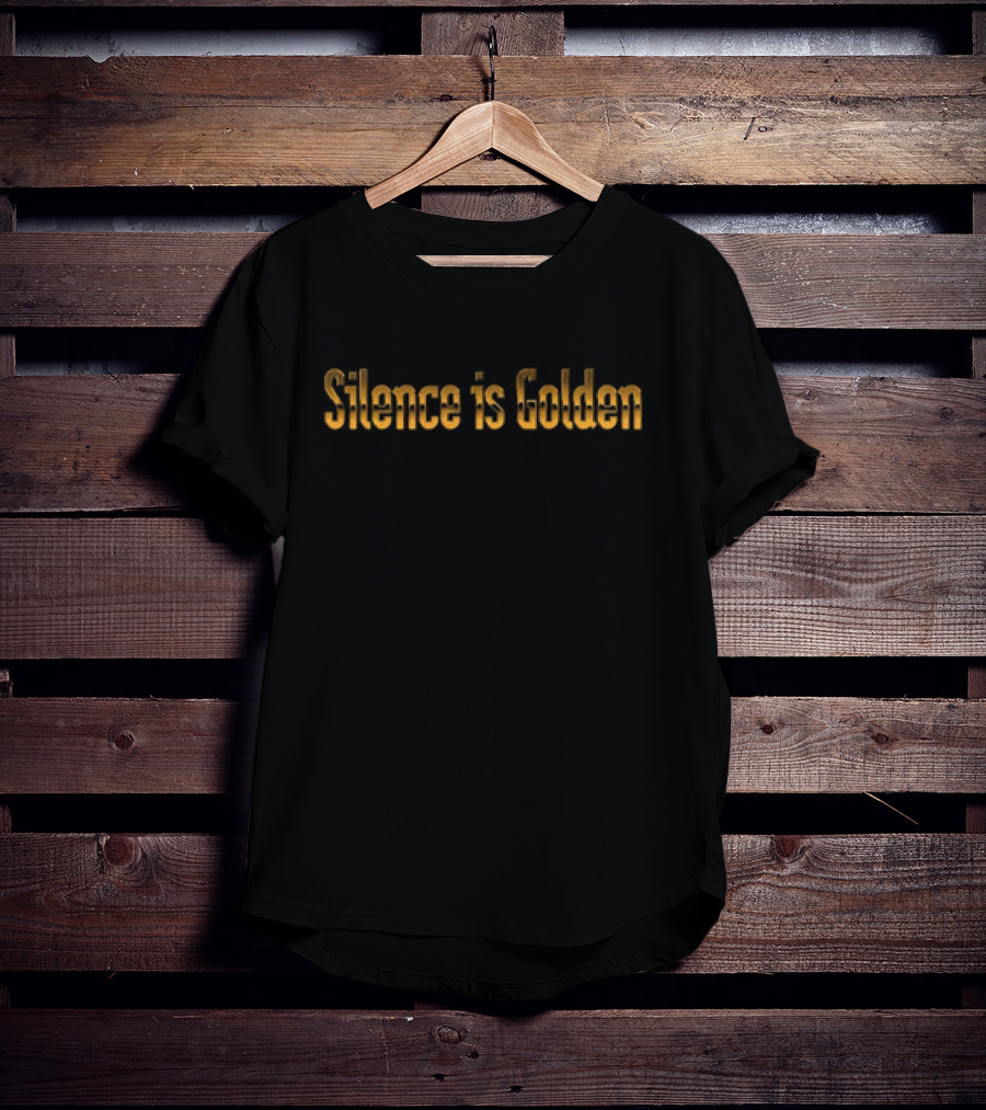 Silence Is Golden Metallic Text T-Shirt