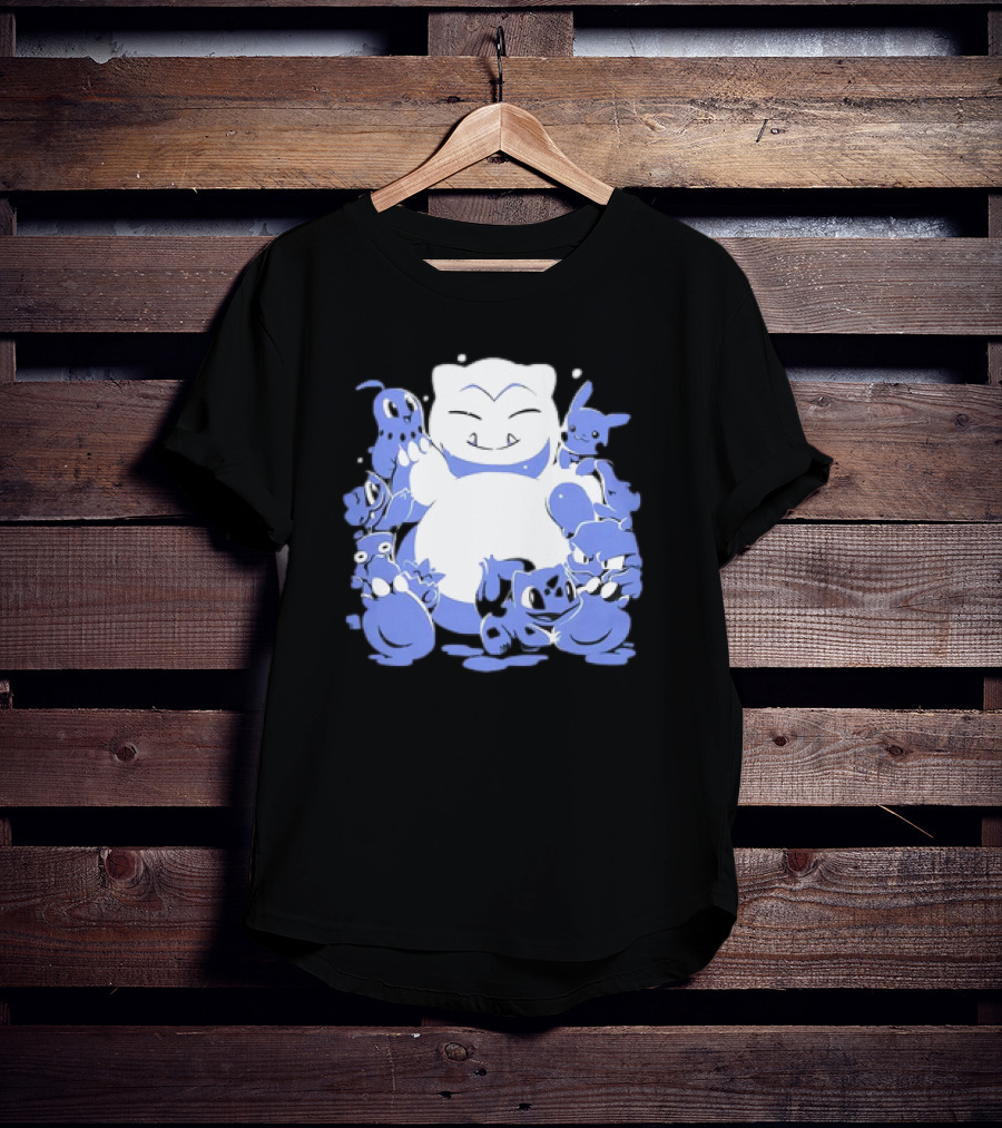 Snorlax Snowman Surrounded By Pokémon Snowlaxman T-Shirt