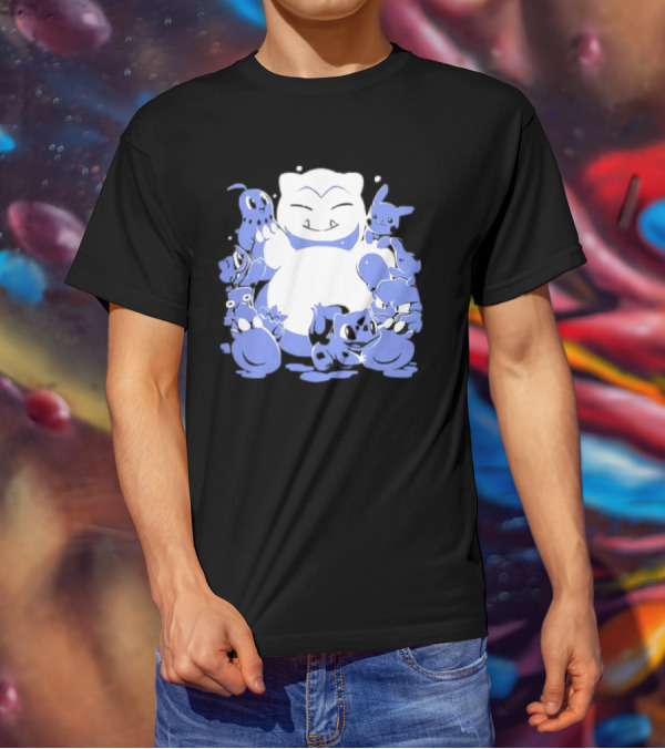 Snorlax Snowman Surrounded By Pokémon Snowlaxman T-Shirt