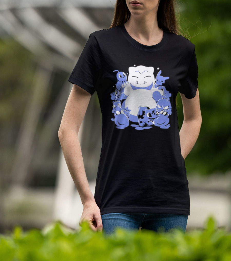 Snorlax Snowman Surrounded By Pokémon Snowlaxman T-Shirt