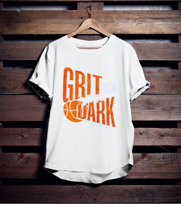 Clemson Tigers Grit After Dark Basketball Paw Prints T-Shirt