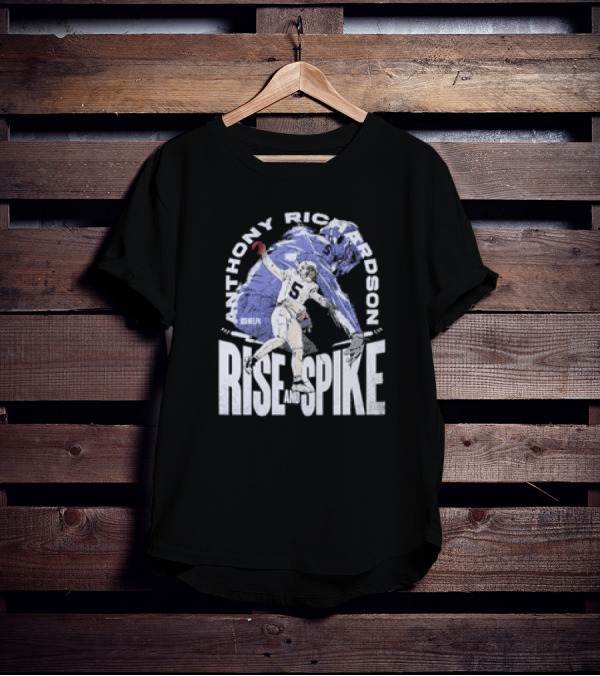 Anthony Richardson Indianapolis Colts Rise And Spike Football Action T-Shirt