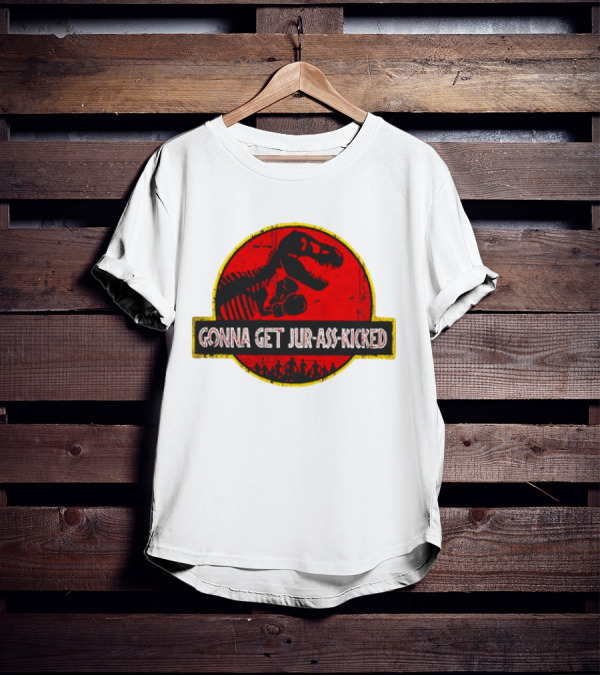 Gonna Get Jur-Ass-Kicked Dinosaur Boxing Red T-Shirt