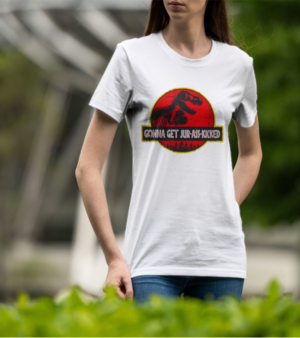 Gonna Get Jur-Ass-Kicked Dinosaur Boxing Red T-Shirt