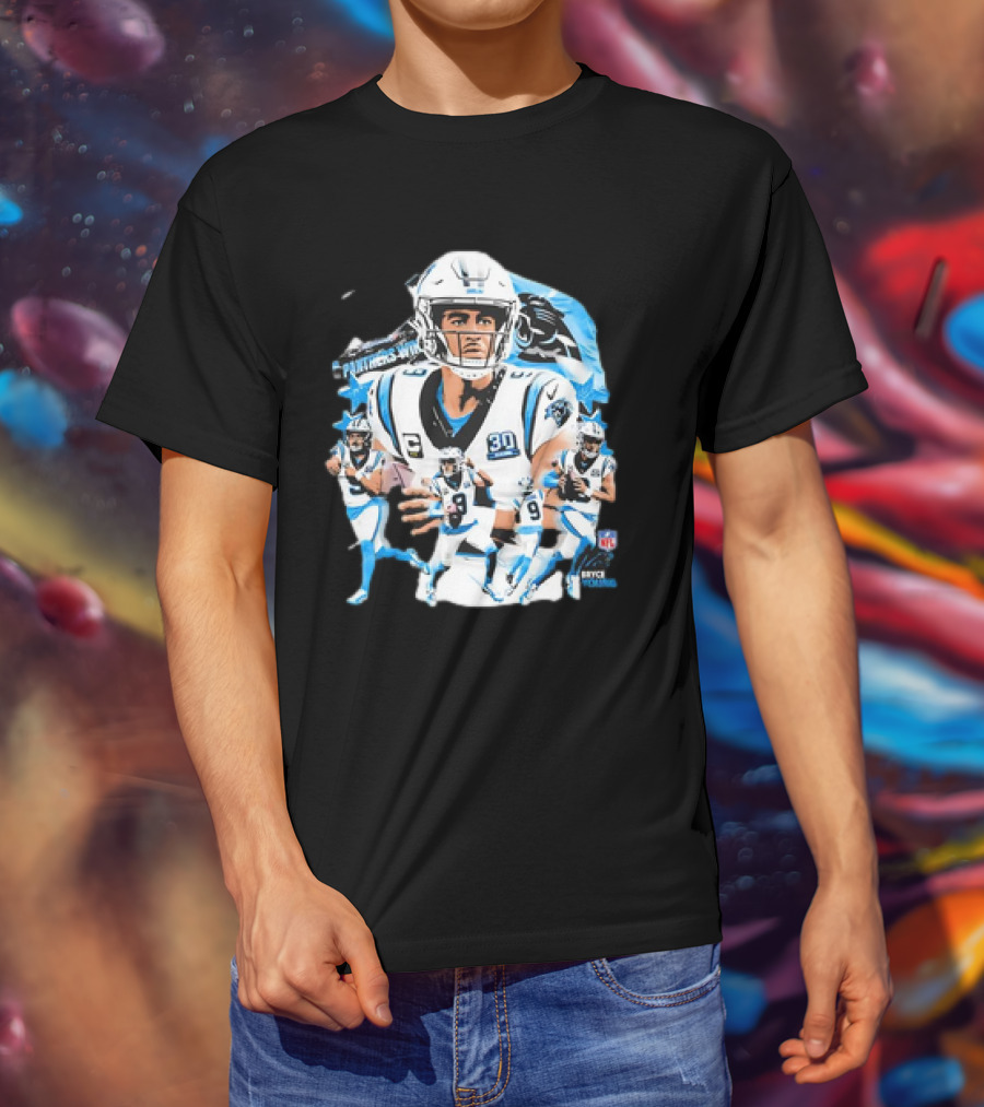 Bryce Young Carolina Panthers NFL Quarterback Action Series T-Shirt