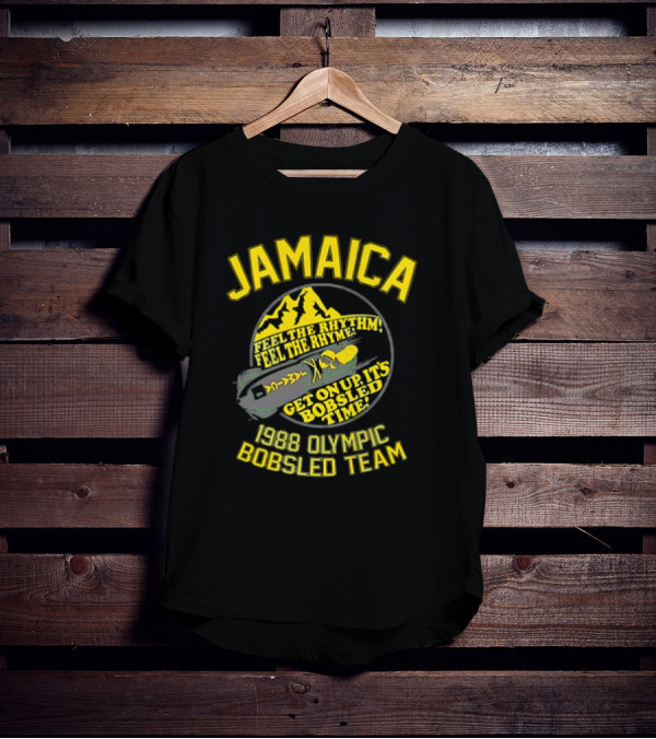 Jamaica 1988 Olympic Bobsled Team Feel The Rhythm Feel The Rhyme Get On Up It's Bobsled Time T-Shirt
