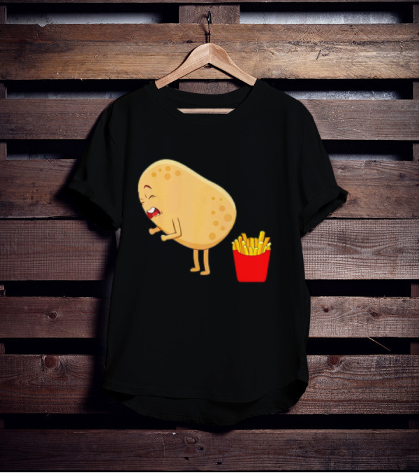Potato Poops Fries Funny Cartoon T-Shirt