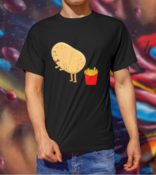 Potato Poops Fries Funny Cartoon T-Shirt