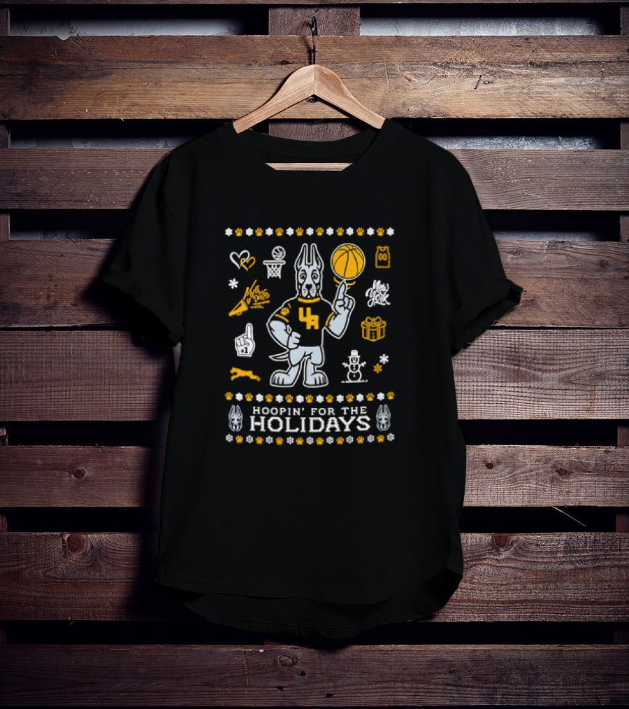UAlbany Hoopin' For The Holidays New York Basketball Christmas T-Shirt