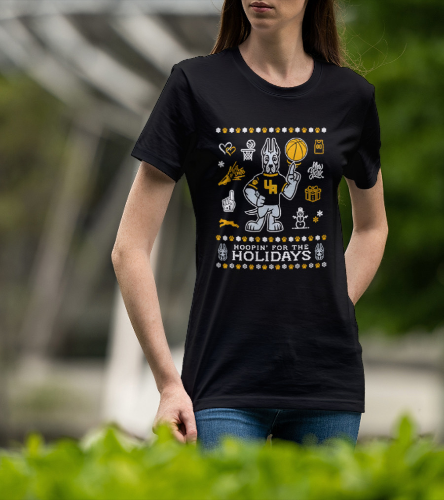 UAlbany Hoopin' For The Holidays New York Basketball Christmas T-Shirt