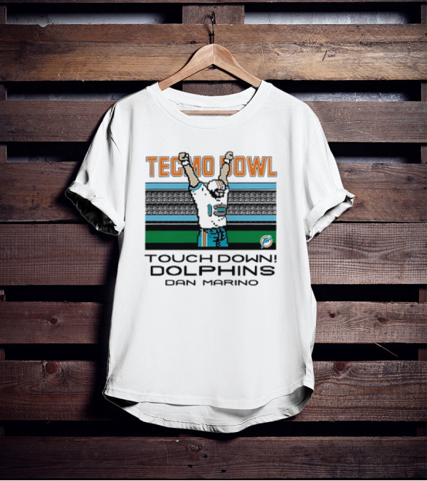 TECMO BOWL TOUCH DOWN DOLPHINS DAN MARINO VINTAGE MIAMI DOLPHINS T-Shirt