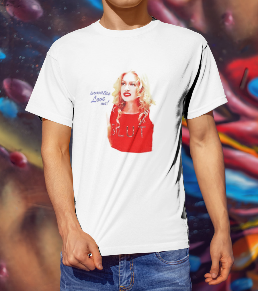 Inmates Love Me Slut Red Top Blonde Woman T-Shirt
